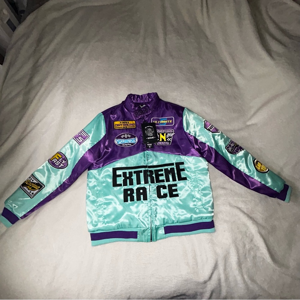 Rebels Bold Purple and Teal Bomber Jacket